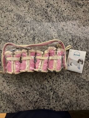 Fashion Pet Pink Dog Booties - Pack of 4